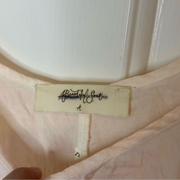 A Beautiful Soul Arula Peach Pink Lace Tunic Mini Dress Sz A /1X Lagonlook Boho - Picture 4 of 5